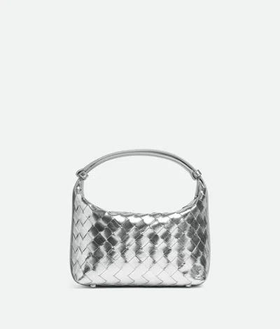 Bottega Veneta Wallace Mini Shopping Bag For Women - Ss25 Collection In Silver