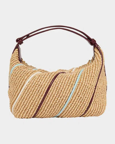 Bottega Veneta Wallace Mini Striped Shoulder Bag In Natural Multi