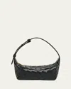 Bottega Veneta Mini Wallace Intrecciato Leather Shoulder Bag In Black-gold