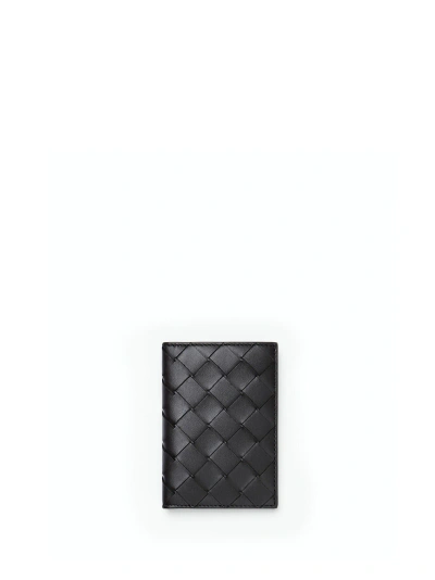 Bottega Veneta Intrecciato Medium Bi-fold Wallet With L-zip In Black