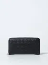 Bottega Veneta Leather Intrecciato Bifold Card Holder In Black