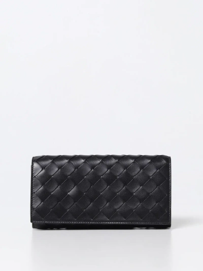 Bottega Veneta Wallet In Woven Nappa In Black