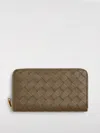 Bottega Veneta Intrecciato Portemonnaie Mit Umlaufenden Zip In Brown