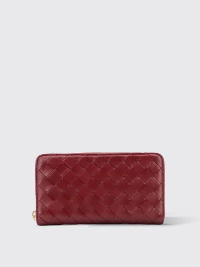 Bottega Veneta Wallet  Woman Color Red In Cherry/gold