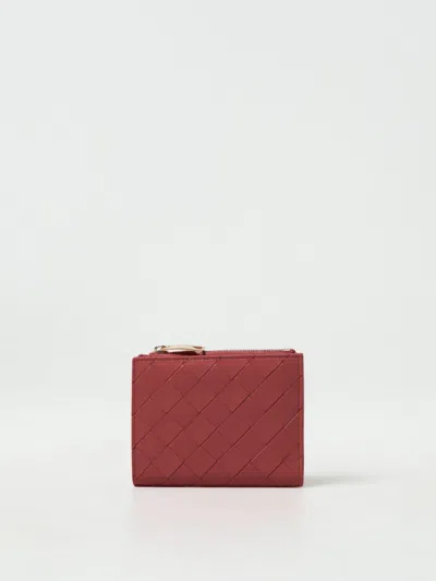 Bottega Veneta Wallet In Woven Nappa In Red