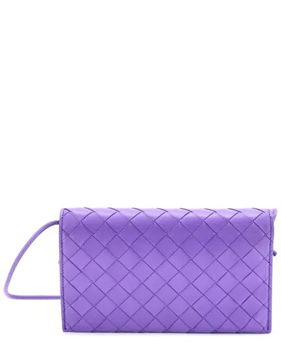 Bottega Veneta Wallet On Strap Intrecciato Nappa Mini (authentic Pre-loved)