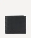 Bottega Veneta Black Bi-fold Wallet With Intreccio Motif In Leather Man