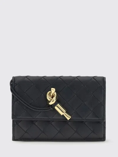 Bottega Veneta Andiamo Credit Card Holder In Woven Nappa In Black