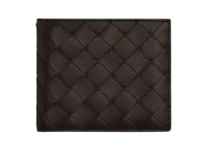 Bottega Veneta Mens Fondant-silver Intrecciato Bifold Leather Wallet In Brown