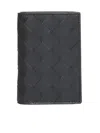 Bottega Veneta Intrecciato Medium Bi-fold Wallet With L-zip In Black