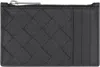 Bottega Veneta Leather Card Holder In Black