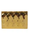 Bottega Veneta Intrecciato Metallic Wallet In Gold-m Brass