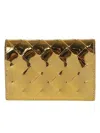 Bottega Veneta Intrecciato Metallic Wallet In Gold-m Brass