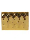 Bottega Veneta Intrecciato Metallic Wallet In Gold-m Brass
