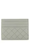 Bottega Veneta Agate Grey-gold Intrecciato Leather Card Holder In Grey