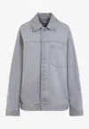 Bottega Veneta Light Grey Oversize Jacket In Gray
