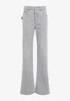 Bottega Veneta Silk And Viscose Twill Trousers In Blue