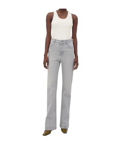 Bottega Veneta Washed Flared Jeans In Gray