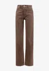 Bottega Veneta Washed-out Straight-leg Jeans In Brown