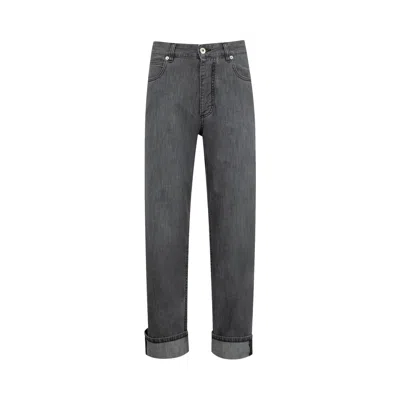 Pre-owned Bottega Veneta Washed Turned Up Denim Pants 'washed Black' | Women's Size 38