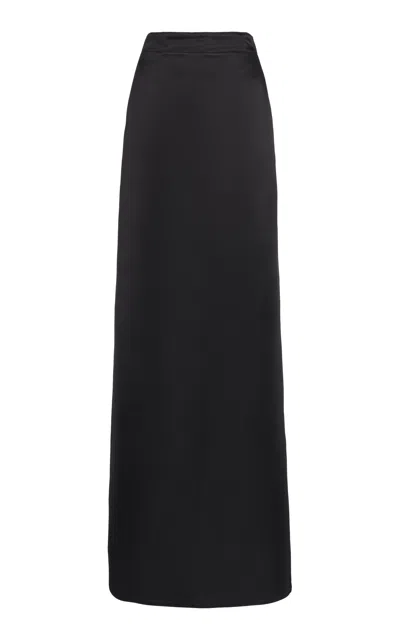 Bottega Veneta Flowing Viscose Blend Skirt With Back Slit In Black