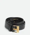 Bottega Veneta Intr Black Belt Gold Buckle