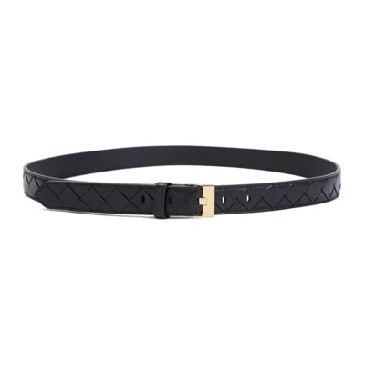 Bottega Veneta Women Black Leather Watch Belt In Brown