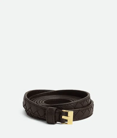 Bottega Veneta Leather Belt With Adjustable Length And Quilted Design In Black
