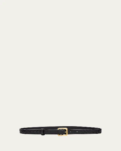 Bottega Veneta Watch-buckle Intrecciato Leather Belt In Black