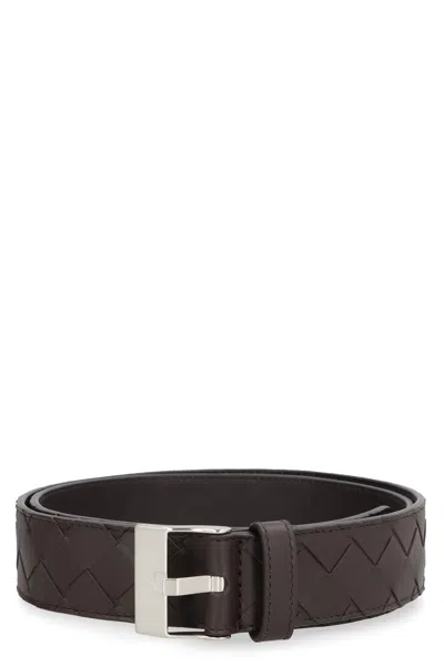 Bottega Veneta Watch Intrecciato Belt In Brown