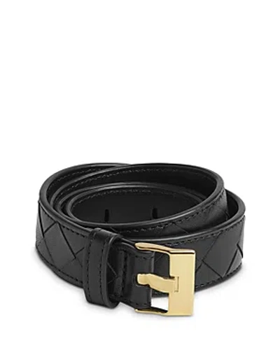 Bottega Veneta Watch Intrecciato Belt In Black