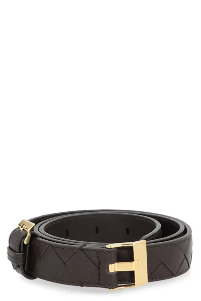 Bottega Veneta Watch Intrecciato Belt In Brown