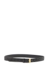 Bottega Veneta Black Belt With All-over Intreccio Motif In Leather Woman