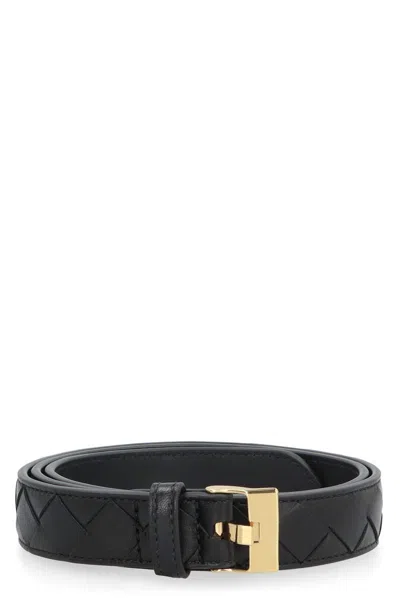 Bottega Veneta Watch Intrecciato Nappa Belt In Black