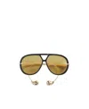 Bottega Veneta Water Drop Pilot Sunglasses In Green