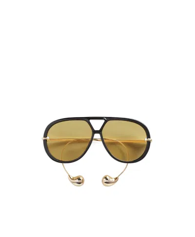 Bottega Veneta Water Drop Pilot Sunglasses In Green