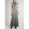 Bottega Veneta Striped Ribbed Wool Midi Dress In Multi