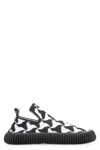 Bottega Veneta Wavy Triangle Slip-on Sneakers In Black