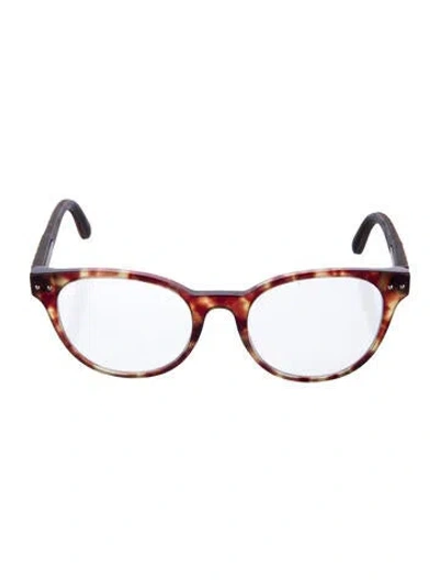 Pre-owned Bottega Veneta Wayfarer Eyeglasses In Brown