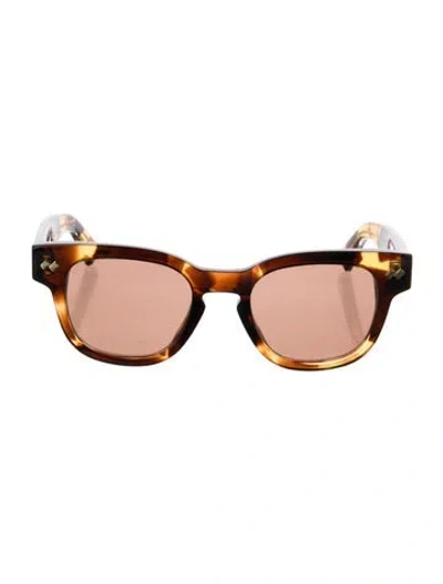 Pre-owned Bottega Veneta Wayfarer Mirrored Sunglasses In Brown