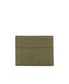 Bottega Veneta Mens Crocodile-silver Intrecciato Leather Card Holder In Green