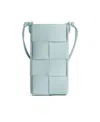 Bottega Veneta Weave A Detailed Mobile Phone Bag In Green