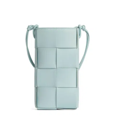 Bottega Veneta Weave A Detailed Mobile Phone Bag In Green