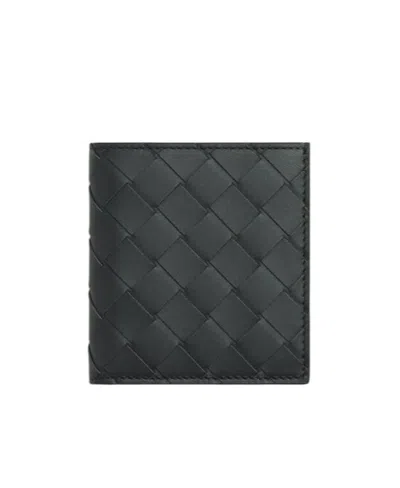 Bottega Veneta Weave A Double-folded Wallet In Black