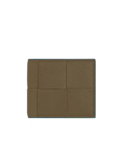 Bottega Veneta Weave A Double-folded Wallet In Green