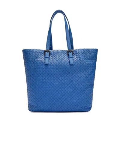 Bottega Veneta Weave A Logo Handbag In Blue