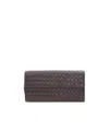 Bottega Veneta Weave A Logo Wallet In Brown