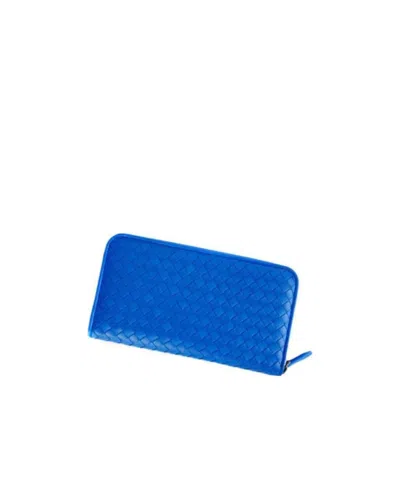 Bottega Veneta Weave A Long Purse In Blue