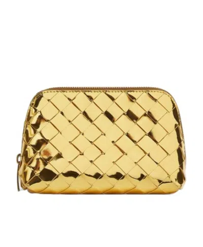 Bottega Veneta Weave A Pattern To Hold A Bag In Yellow