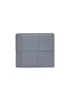 Bottega Veneta Maxi Intreccio Leather Billfold Wallet In Gray